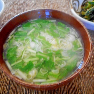 即席水菜の生姜味噌汁
